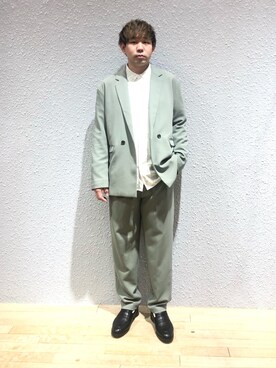 「バンダナ」｜「アイテム（その他アウター）」を使った、akiさん（メンズ・177cm）の冬コーディネート