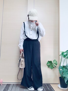 「モノトーン×ベージュ」｜junさん（レディース・164cm）の秋コーディネート