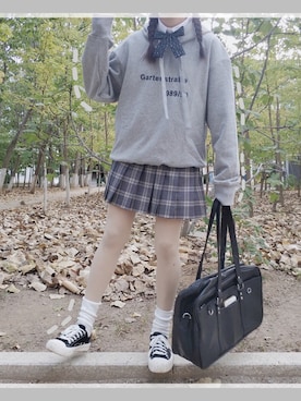 「JK」｜「アイテム（パーカー）」を使った、鹿花花牌元气充电站さん（レディース・158cm）の秋コーディネート