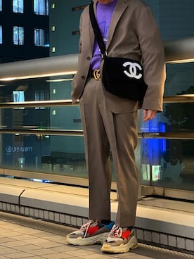 「トリプルS」｜「アイテム（ジャケット/アウター）」を使った、Takaさん（メンズ・170cm）の春コーディネート