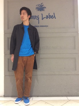 「URBAN RESEARCH Sonny Label（アーバンリサーチサニーレーベル）のアイテム（ステンカラーコート）」を使った、shibataniさん（メンズ・180cm）の春コーディネート