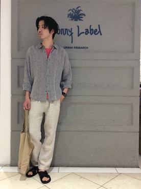 「URBANRESEARCH」｜「アイテム（その他）」を使った、shibataniさん（メンズ・180cm）の春コーディネート