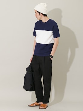 「URBAN RESEARCH Sonny Label（アーバンリサーチサニーレーベル）のアイテム（バッグ）」を使った、shibataniさん（メンズ・180cm）の夏コーディネート