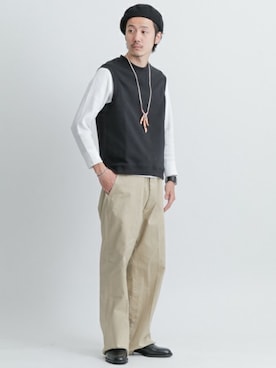 「URBAN RESEARCH Sonny Label（アーバンリサーチサニーレーベル）のアイテム（ハンチング/ベレー帽）」を使った、shibataniさん（メンズ・180cm）の秋コーディネート