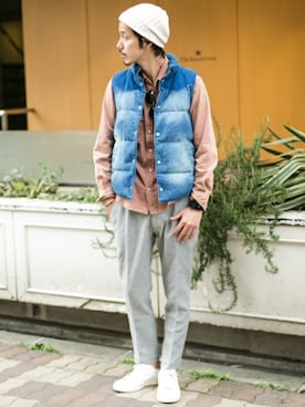 「URBAN RESEARCH Sonny Label（アーバンリサーチサニーレーベル）のアイテム（ダウンベスト）」を使った、shibataniさん（メンズ・180cm）の秋コーディネート