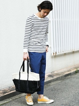 「URBAN RESEARCH Sonny Label（アーバンリサーチサニーレーベル）のアイテム（バッグ）」を使った、shibataniさん（メンズ・180cm）の春コーディネート