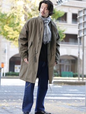 「URBAN RESEARCH Sonny Label（アーバンリサーチサニーレーベル）のアイテム（モッズコート）」を使った、shibataniさん（メンズ・180cm）の冬コーディネート