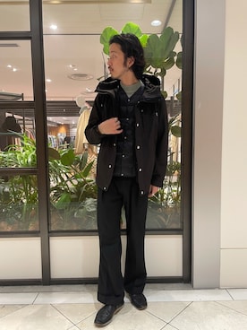 「TAION（タイオン）のアイテム（マウンテンパーカー）」を使った、shibataniさん（メンズ・180cm）の冬コーディネート