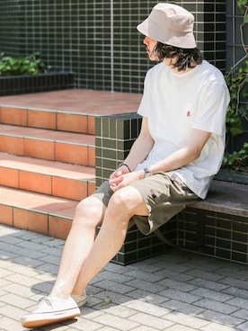 「Gramicci（グラミチ）のアイテム（トップス）」を使った、shibataniさん（メンズ・180cm）の夏コーディネート
