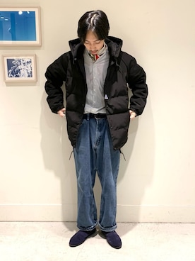 「Cape HEIGHTS（ケープハイツ）のアイテム（ダウンジャケット/コート）」を使った、須山さん（メンズ・177cm）の秋コーディネート