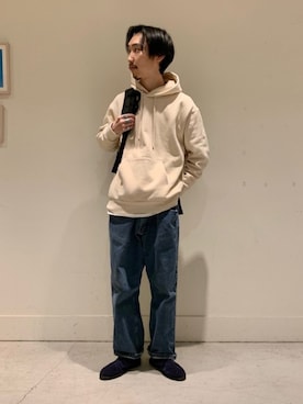 「THE BROWN BUFFALO（ザブラウンバッファロー）のアイテム」を使った、須山さん（メンズ・177cm）の冬コーディネート