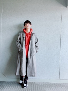 「やっぱりストリートが好き」｜「アイテム（ステンカラーコート）」を使った、たくみさん（メンズ・168cm）の秋コーディネート