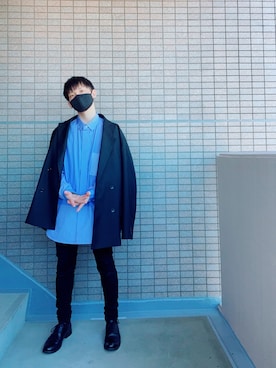 「UNIQLO（ユニクロ）のWOMEN ウルトラストレッチジーンズ（デニムパンツ）」を使った、たくみさん（メンズ・168cm）の冬コーディネート