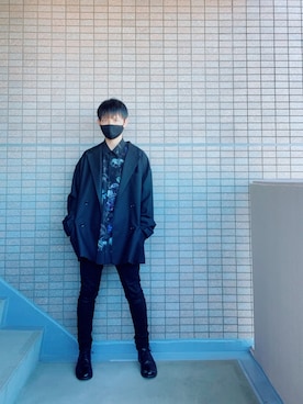 「UNIQLO（ユニクロ）のWOMEN ウルトラストレッチジーンズ（デニムパンツ）」を使った、たくみさん（メンズ・168cm）の冬コーディネート