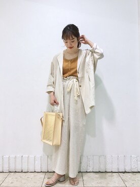 「Kastane（カスタネ）のアイテム（ノーカラージャケット）」を使った、MOTOZAWA HONOKAさん（レディース・158cm）の春コーディネート