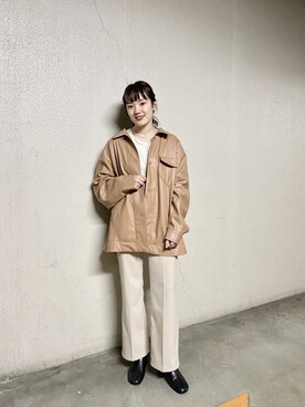 「Kastane」｜「アイテム（カバーオール）」を使った、MOTOZAWA HONOKAさん（レディース・158cm）の冬コーディネート
