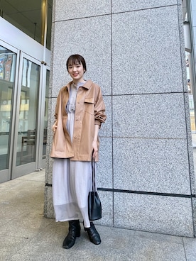 「Kastane」｜「アイテム（カバーオール）」を使った、MOTOZAWA HONOKAさん（レディース・158cm）の春コーディネート