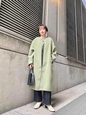 「Kastane（カスタネ）のアイテム（ムートンコート）」を使った、MOTOZAWA HONOKAさん（レディース・159cm）の冬コーディネート