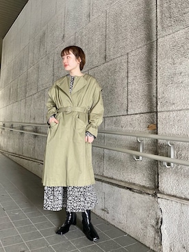 「Kastane（カスタネ）のアイテム（トレンチコート）」を使った、MOTOZAWA HONOKAさん（レディース・159cm）の冬コーディネート