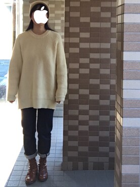 「Andersen-Andersen（アンデルセンアンデルセン）のアイテム（帽子）」を使った、enonoさん（レディース・157cm）の冬コーディネート