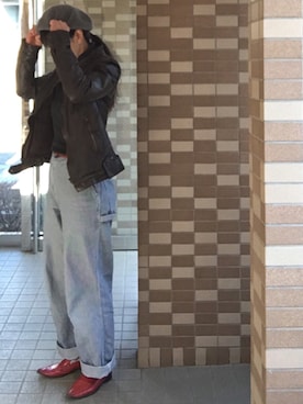 「B-USED（ビーユーズド）のアイテム」を使った、enonoさん（レディース・157cm）の冬コーディネート