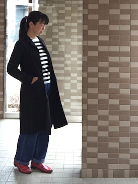 「HAVERSACK（ハバーザック）のアイテム（シャツワンピース）」を使った、enonoさん（レディース・157cm）の春コーディネート