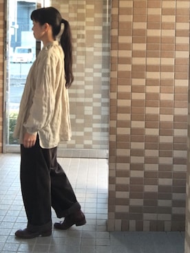 「SHOTOのアイテム」を使った、enonoさん（レディース・157cm）の秋コーディネート