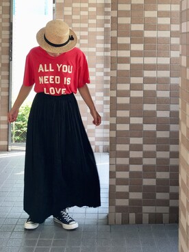 「HOMAGE（オマージュ）のアイテム」を使った、enonoさん（レディース・157cm）の夏コーディネート