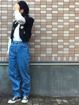 「アイラブCONVERSE」｜「アイテム（ハンチング/ベレー帽）」を使った、enonoさん（レディース・157cm）の秋コーディネート