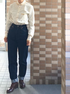 「SHOTOのアイテム」を使った、enonoさん（レディース・157cm）の冬コーディネート