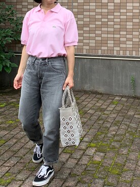 French Lacoste フレンチラコステ のポロシャツを使ったレディース人気ファッションコーディネート Wear