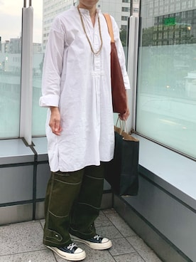 「m47」｜「アイテム（アクセサリー）」を使った、enonoさん（レディース・157cm）の秋コーディネート