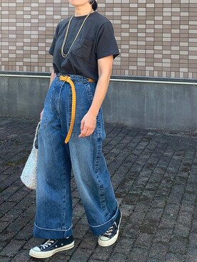 「ANGLO（アングロ）のアイテム」を使った、enonoさん（レディース・157cm）の秋コーディネート