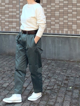 「SCYE BASICS（サイベーシックス）のアイテム」を使った、enonoさん（レディース・157cm）の春コーディネート