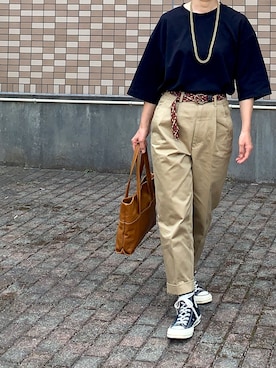 「Scye（サイ）のアイテム（パンツ）」を使った、enonoさん（レディース・157cm）の春コーディネート