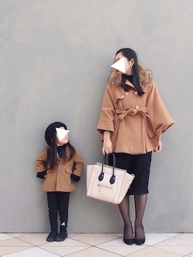 「ADAM ET ROPE'（アダムエロペ）のアイテム（ジャケット/アウター）」を使った、ka_and_chさん（キッズ・90cm）の冬コーディネート