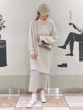 「DouDou（ドゥドゥ）のアイテム（帽子）」を使った、doudou_seikoさん（レディース・160cm）の春コーディネート