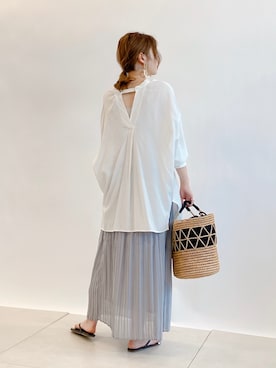 「DouDou（ドゥドゥ）のアイテム（ピアス（両耳用））」を使った、doudou_seikoさん（レディース・160cm）の夏コーディネート