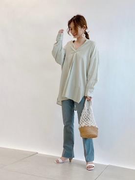 「DouDou（ドゥドゥ）のアイテム（ピアス（両耳用））」を使った、doudou_seikoさん（レディース・160cm）の夏コーディネート