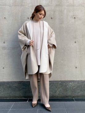 「ベージュパンツ」｜「アイテム（その他アウター）」を使った、doudou_seikoさん（レディース・160cm）の秋コーディネート