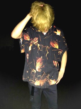 「Y-3（ワイスリー）のアイテム（ベルト）」を使った、荒川 慧汰さん（メンズ・177cm）の夏コーディネート