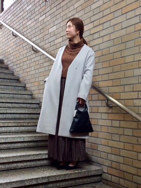 ルクールブラン京都ポルタ店スタッフさん（レディース・160cm）の秋コーディネート