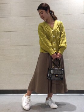 「stansmith」｜ルクールブラン京都ポルタ店スタッフさん（レディース・155cm）の冬コーディネート