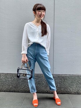 ルクールブラン京都ポルタ店スタッフさん（レディース・162cm）の春コーディネート