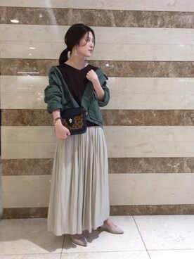 ルクールブラン京都ポルタ店スタッフさん（レディース・160cm）の夏コーディネート