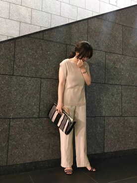 ルクールブラン京都ポルタ店スタッフさん(レディース・160cm)の夏コーディネート