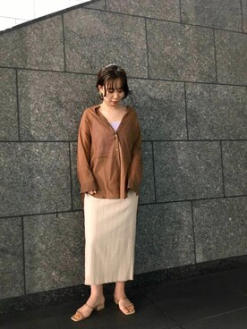 ルクールブラン京都ポルタ店スタッフさん(レディース・160cm)の夏コーディネート