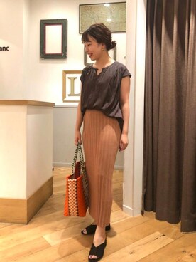 ルクールブラン京都ポルタ店スタッフさん(レディース・153cm)の夏コーディネート