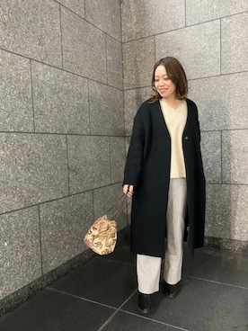 ルクールブラン京都ポルタ店スタッフさん（レディース・154cm）の冬コーディネート