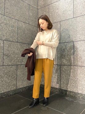 ルクールブラン京都ポルタ店スタッフさん(レディース・154cm)の冬コーディネート